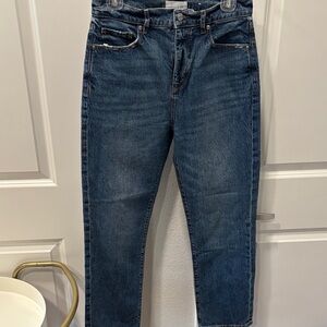 EUC LOFT Stone Wash Straight Leg Cropped Jeans